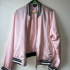 Vintage Joe Boxer Pink Satin Bomber Jacket